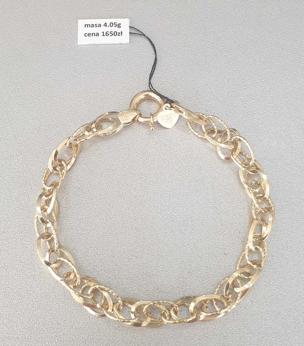 Złota bransoletka pr.585 waga 4.05g dł.18.5cm nowa