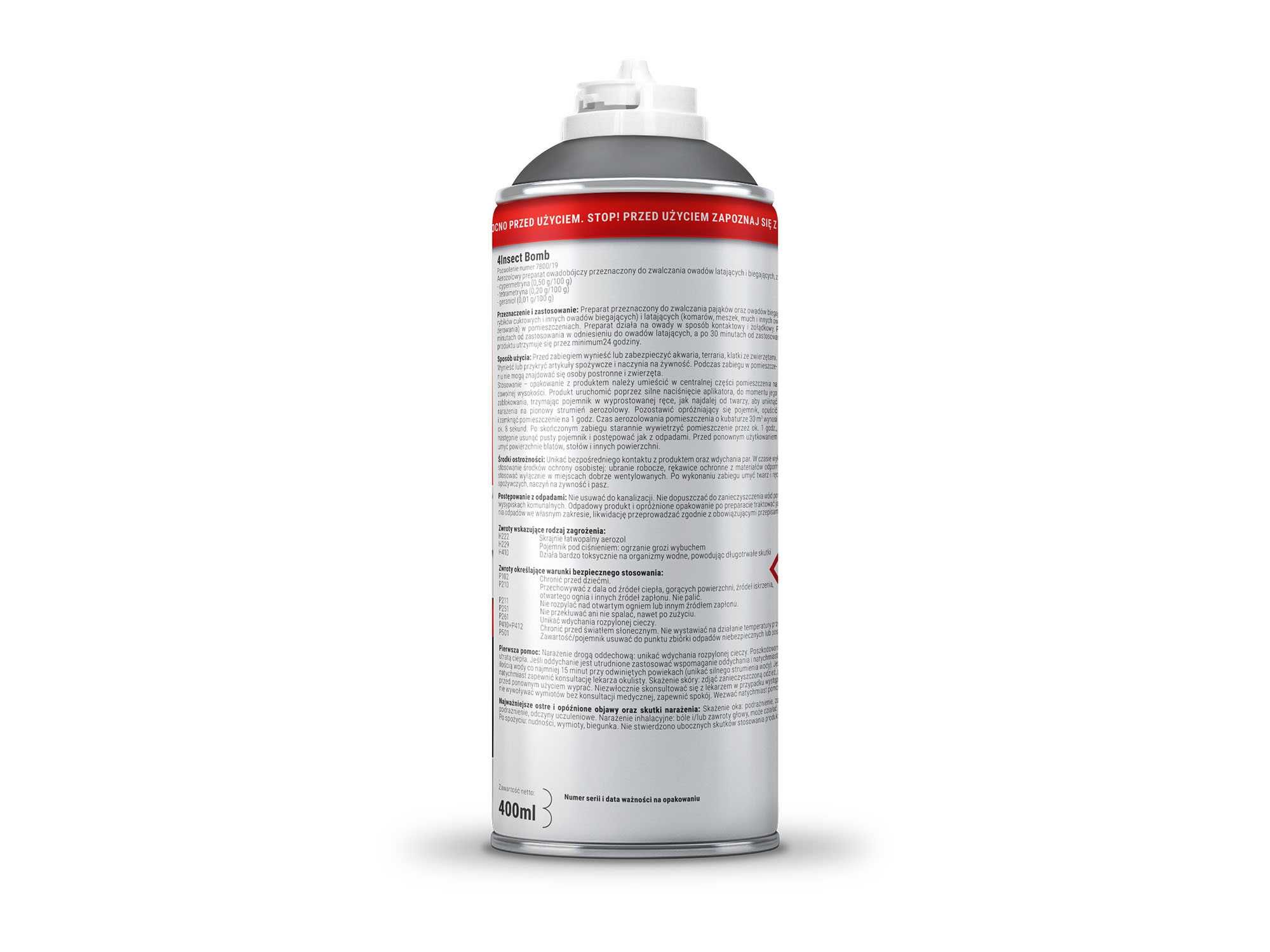 Preparat na pająki i pchły, bomba na owady, Fogger No Pest 400ml