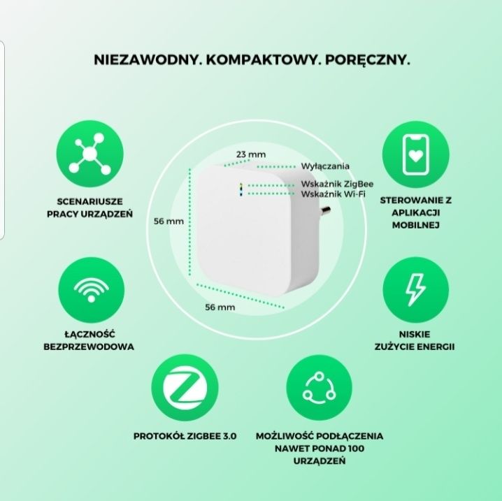 Centrala Bramka Brama ZigBee 3.0 + Bluetooth WiFi Tuya NOUS E1