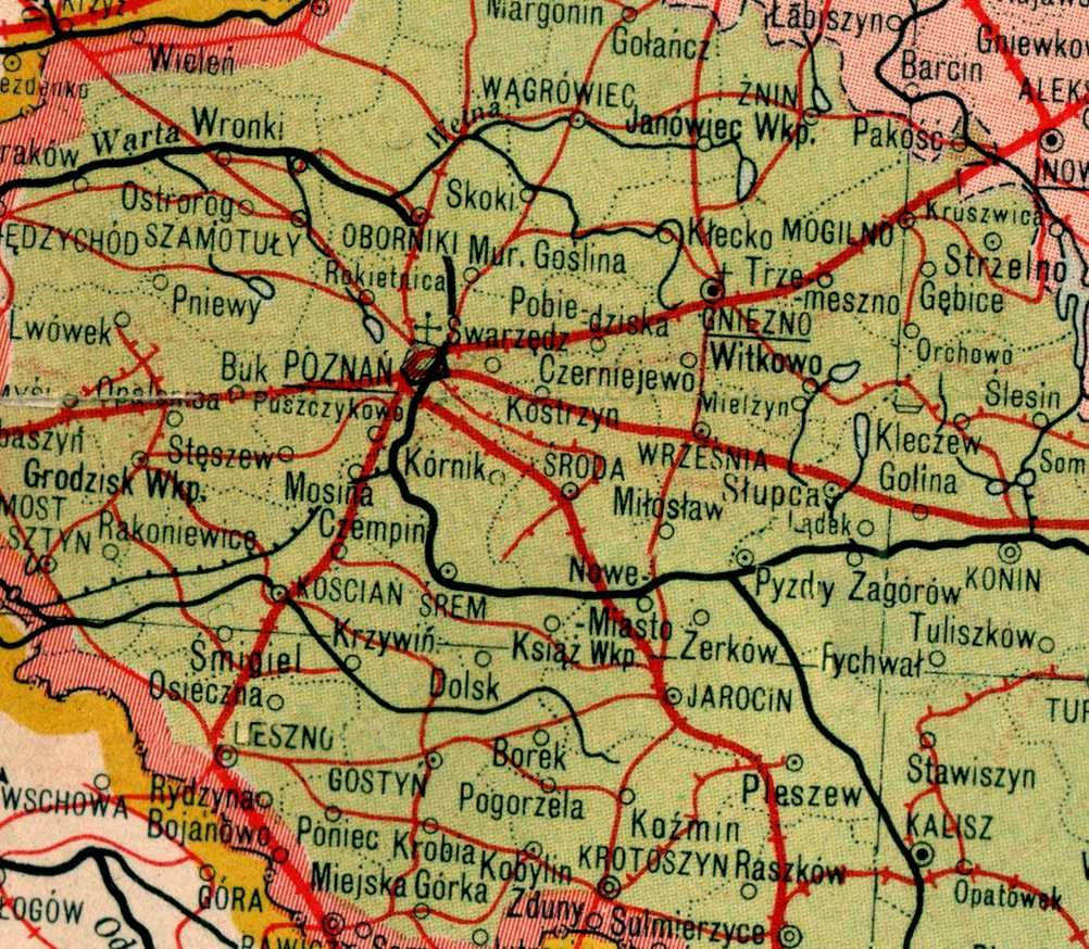 Polska II Rzeczpospolita Litwa Prusy Wsch. mapa 1939 r. 45x32 cm kopia