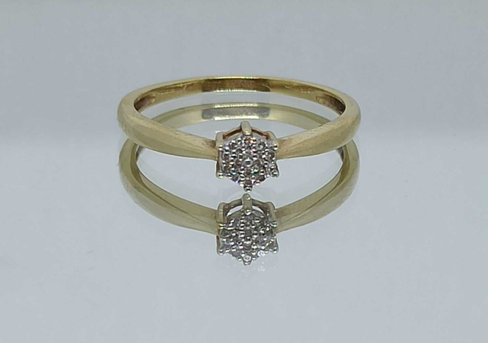 Złoty pierścionek z diamentami APART 375 9K 1,08g Lombard Częstochowa