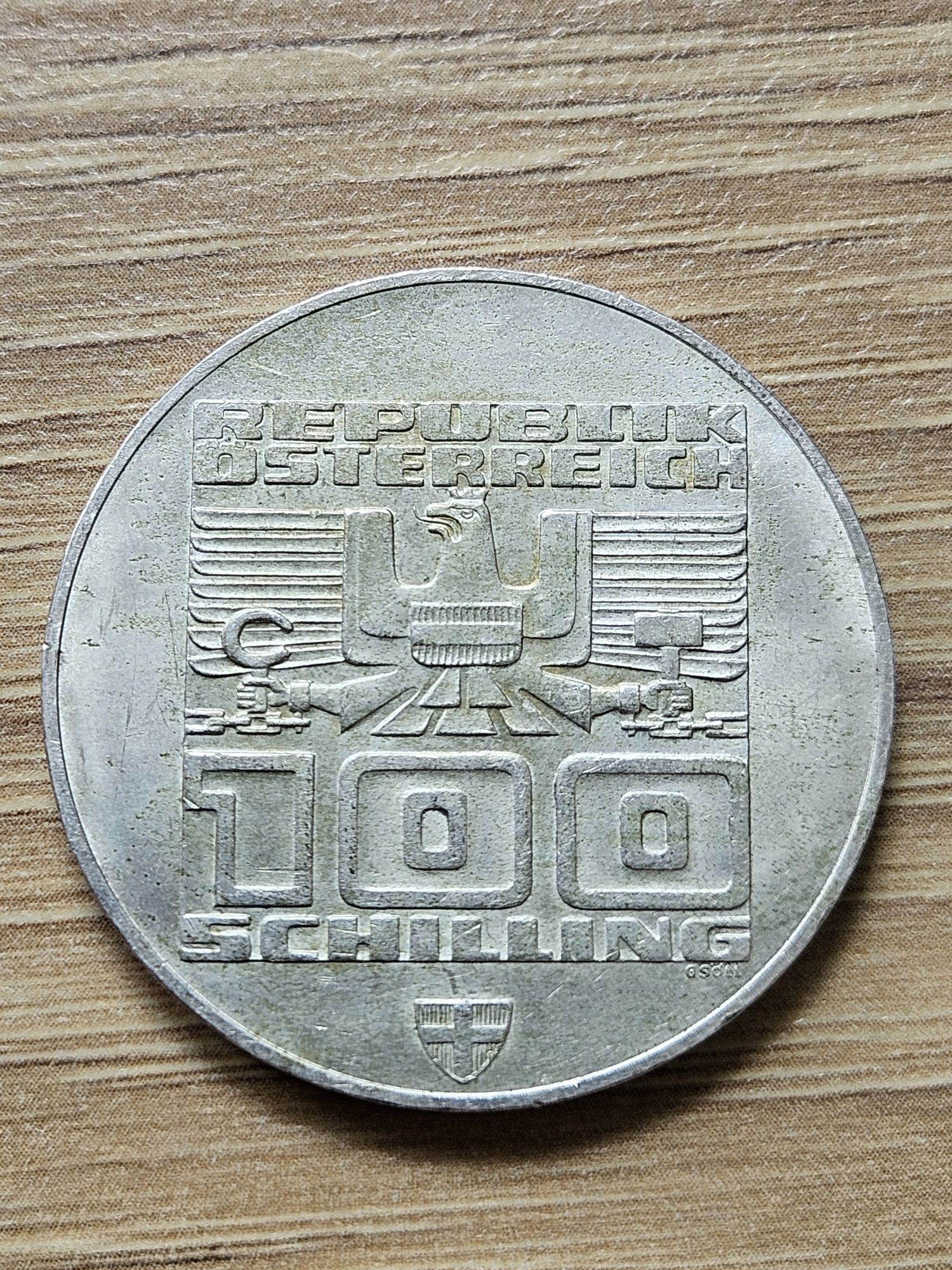 100 szylingów 1976, Austria, srebro