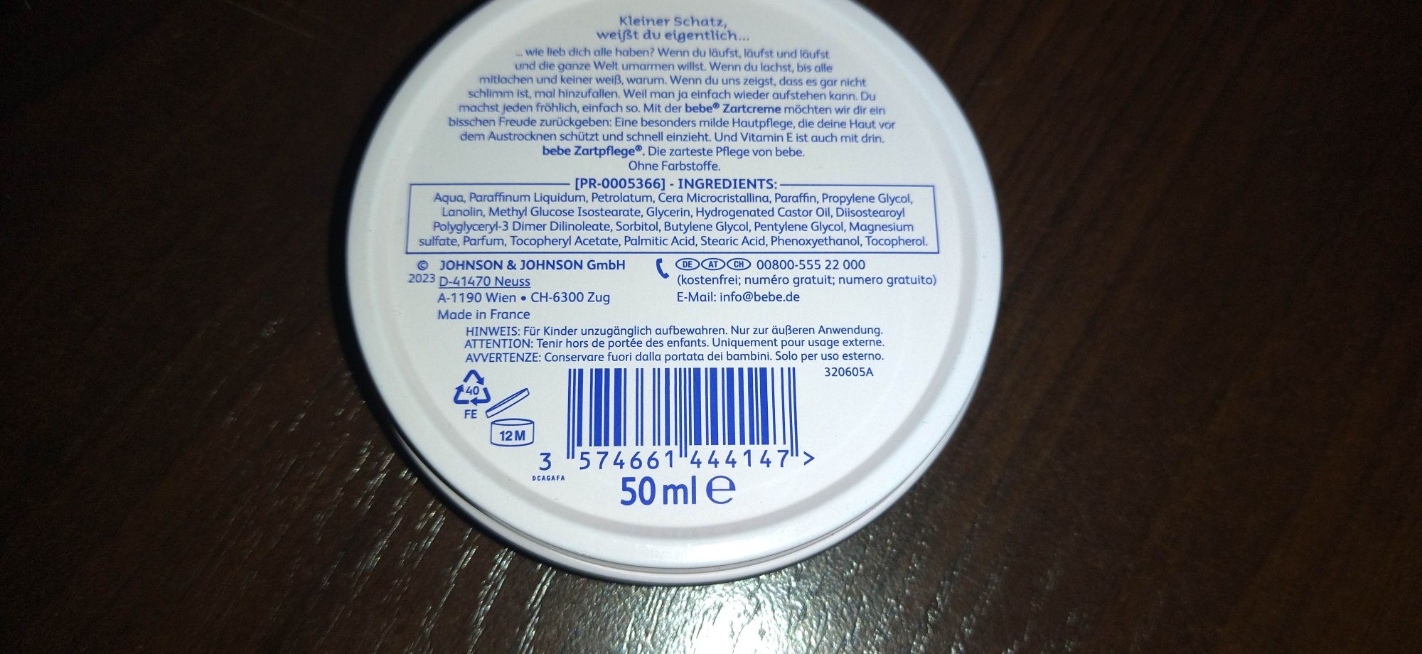 Krem z Niemiec dla dzieci bebe 50ml