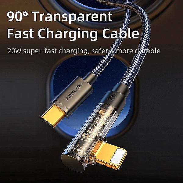 Kabel Joyroom S-CL020A6 Lightning kątowy - USB-C szybkie ładowanie i t