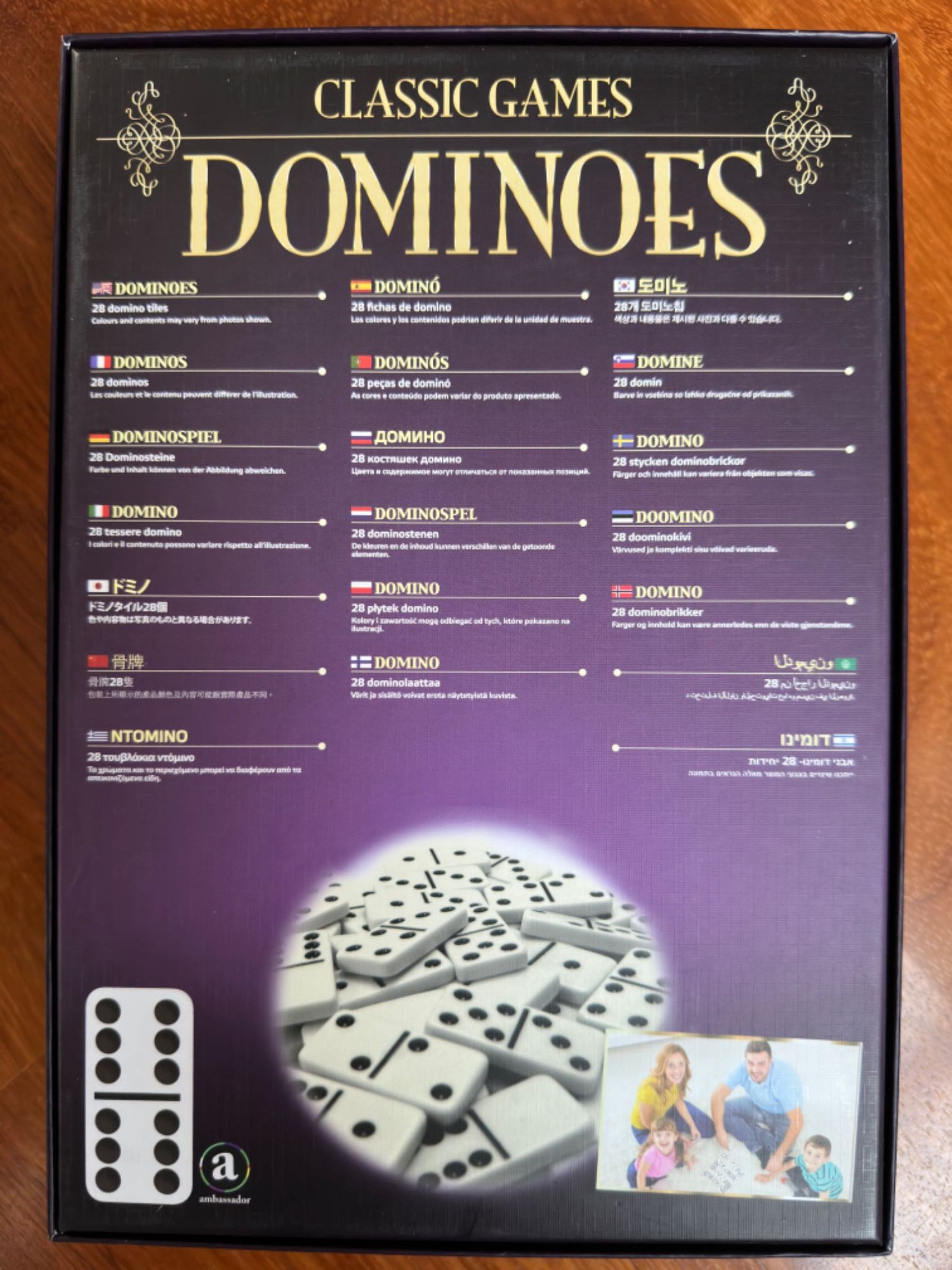 Domino gra klasyczna firmy Ambassador 28 płytek