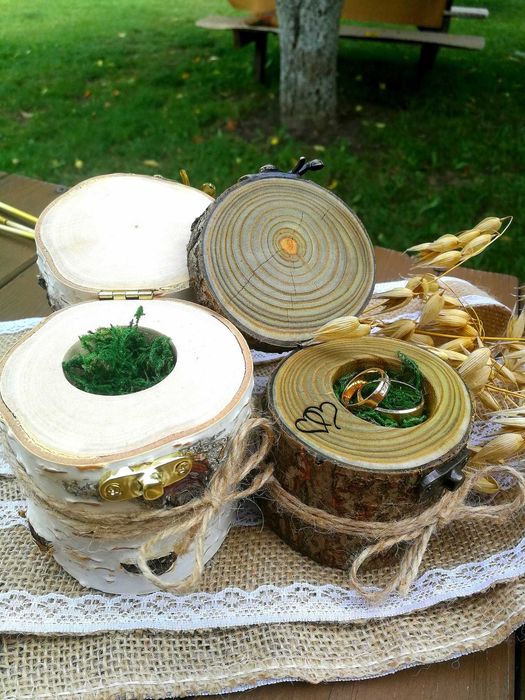 Pudełko na obrączki, rustykalne z brzozy, Księga gości, podziękowania