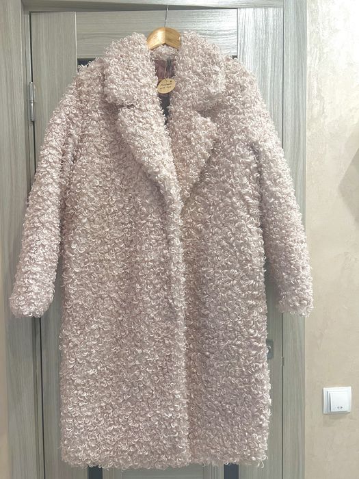 Шуба Пудра Шубка Барашка Тедді пудрова