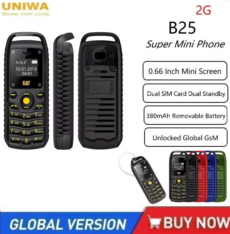 UNIWA B25 Super Mini 0.66 Inch 2G Mobile Phone Wireless Bluetooth