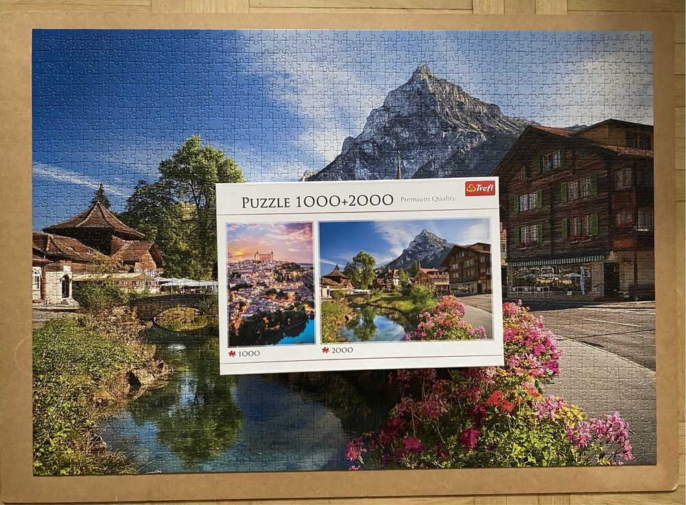 Puzzle Trefl 1000 + 2000, Toledo, Hiszpania i Alpy latem