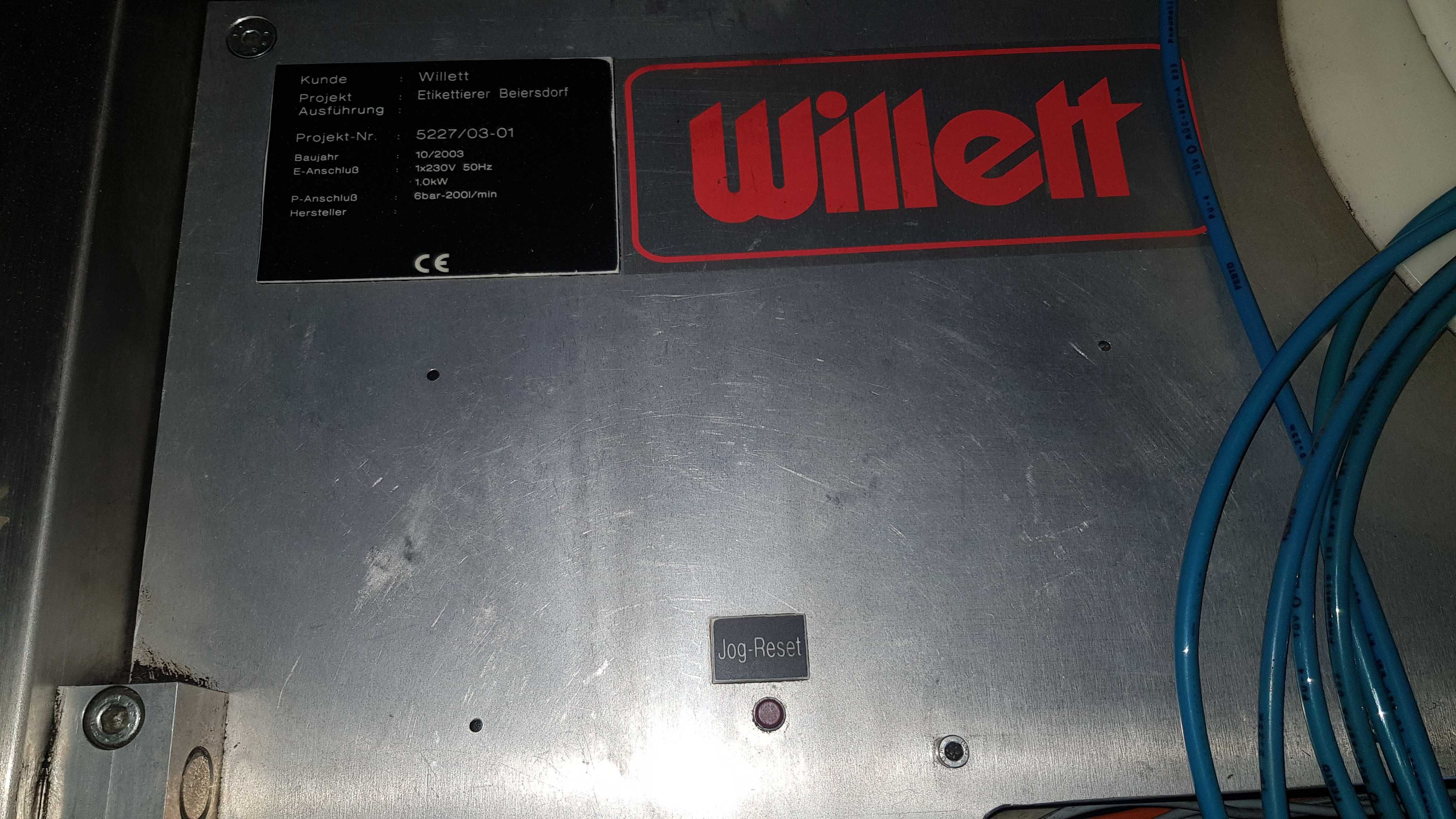 Etykieciarka automatyczna Willett + drukarka
