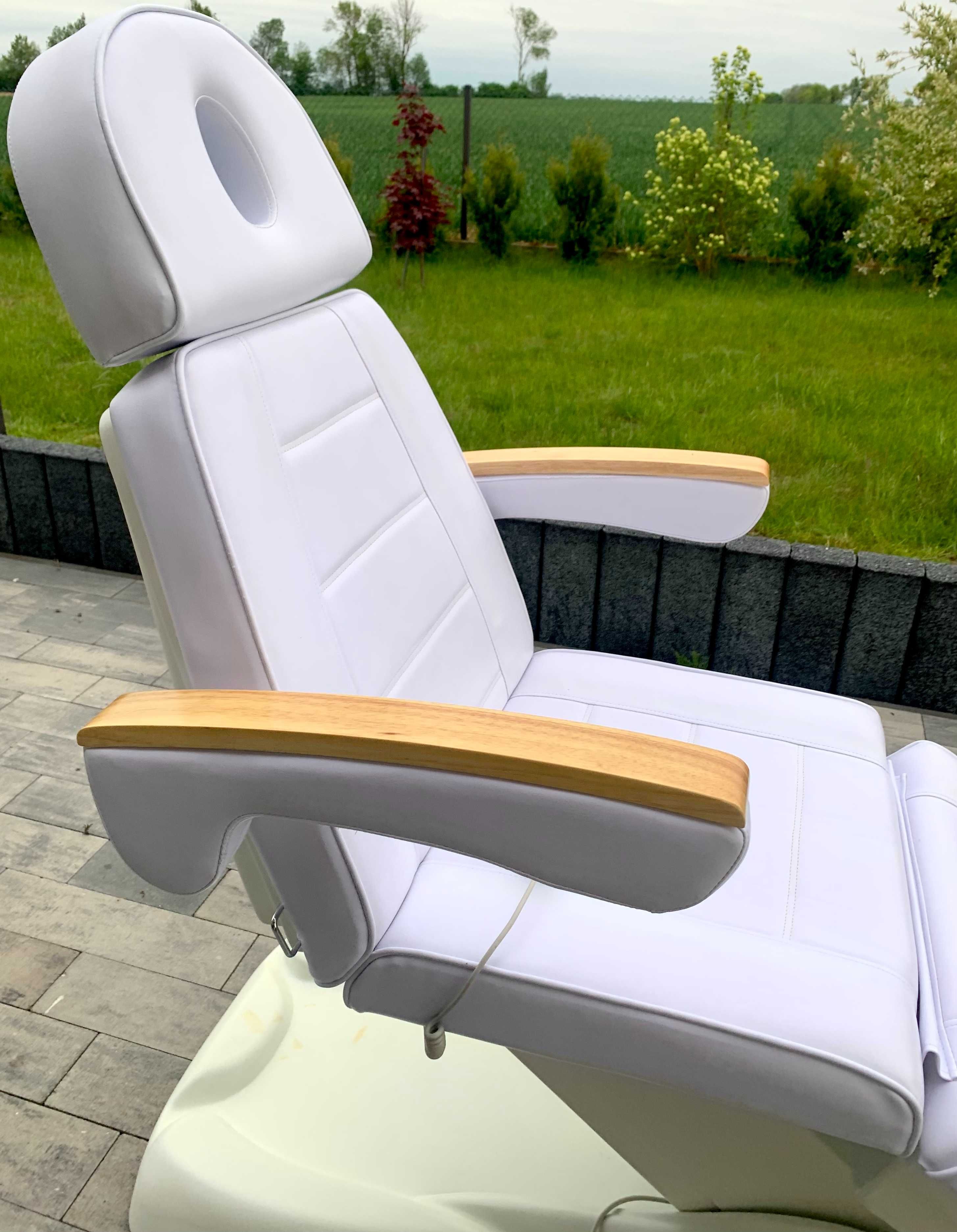 Fotel kosmetyczny elektryczny biały