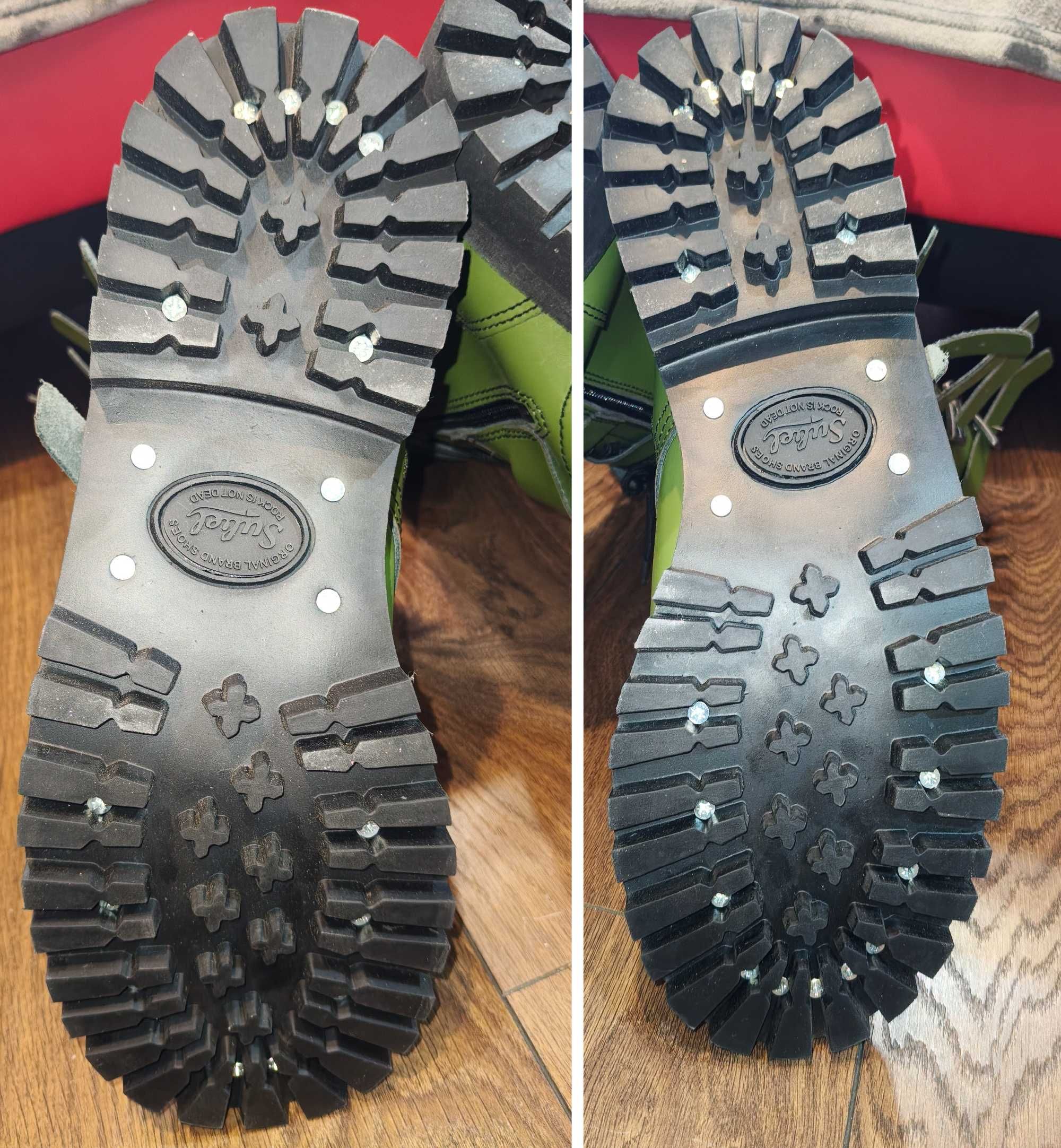 (Rezerwacja) NOWE Glany 46 Steady's  / 20 dziurek / 6 sprzączek / KHAK