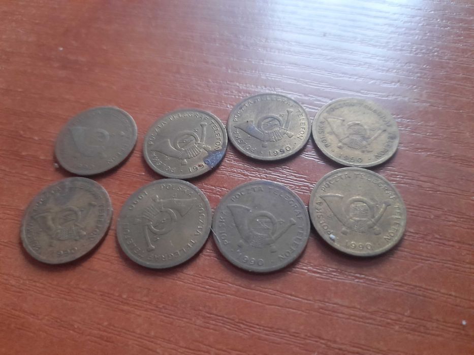 Żeton poczta polska telefon telegram 1990r cena za 8 sztuk!