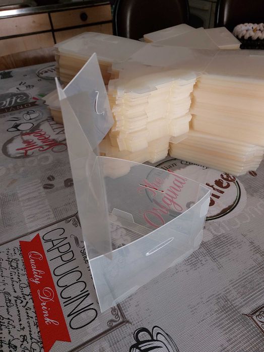 180 Embalagens PET Triangular transparente NOVAS (fatia de bolo)