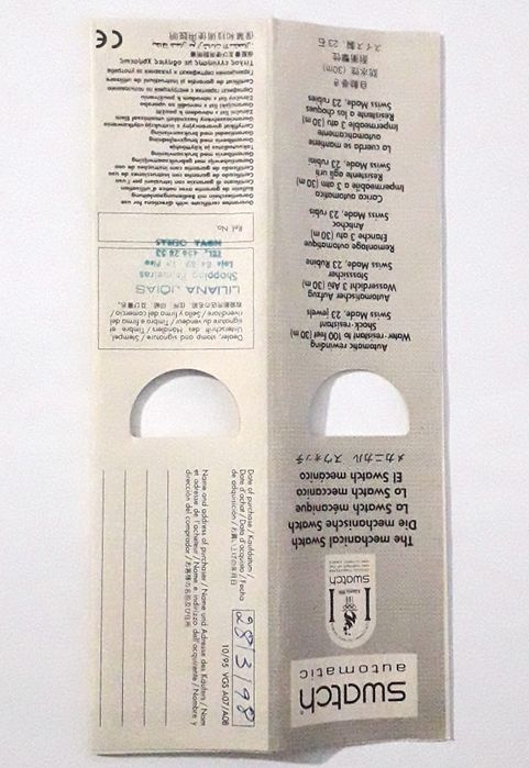 Relógio de pulso Swatch Automático "Lapillo" 1994 (Unissexo)