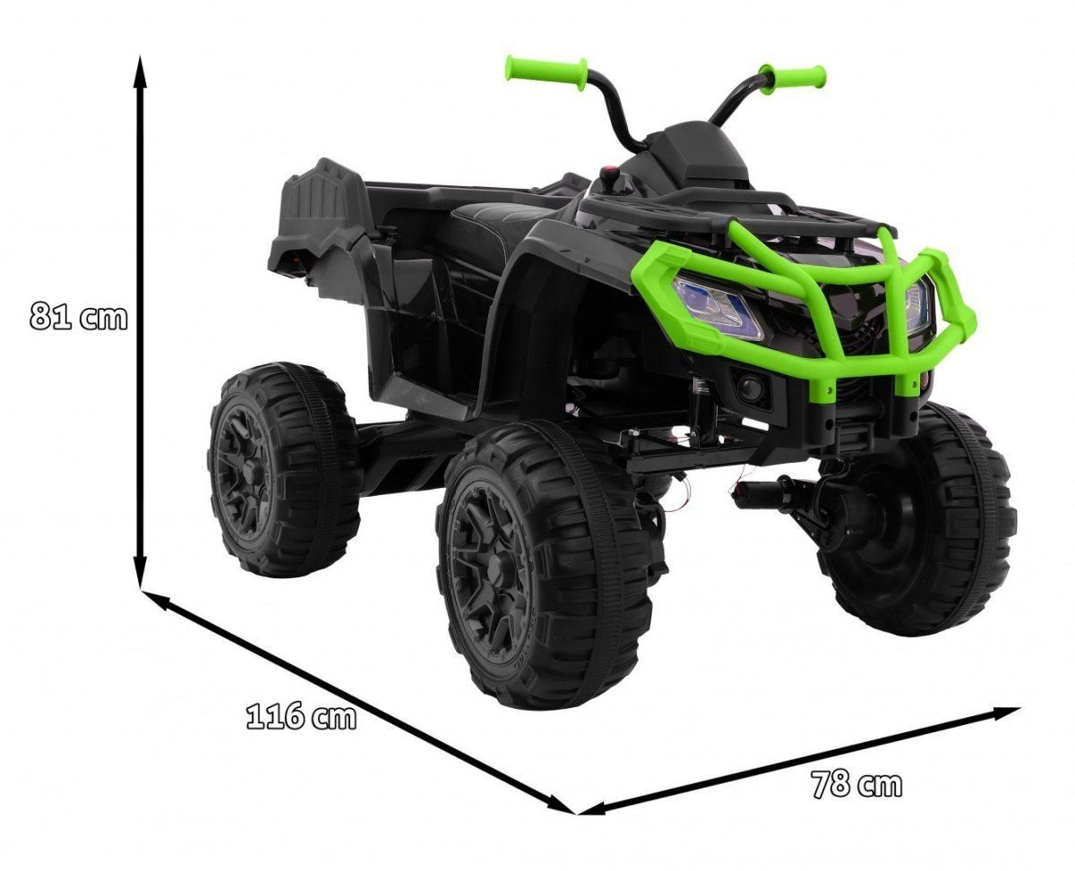 Quad elektryczny na akumulator  XL ATV, Pilot 2 4GHZ Czarno Zielony