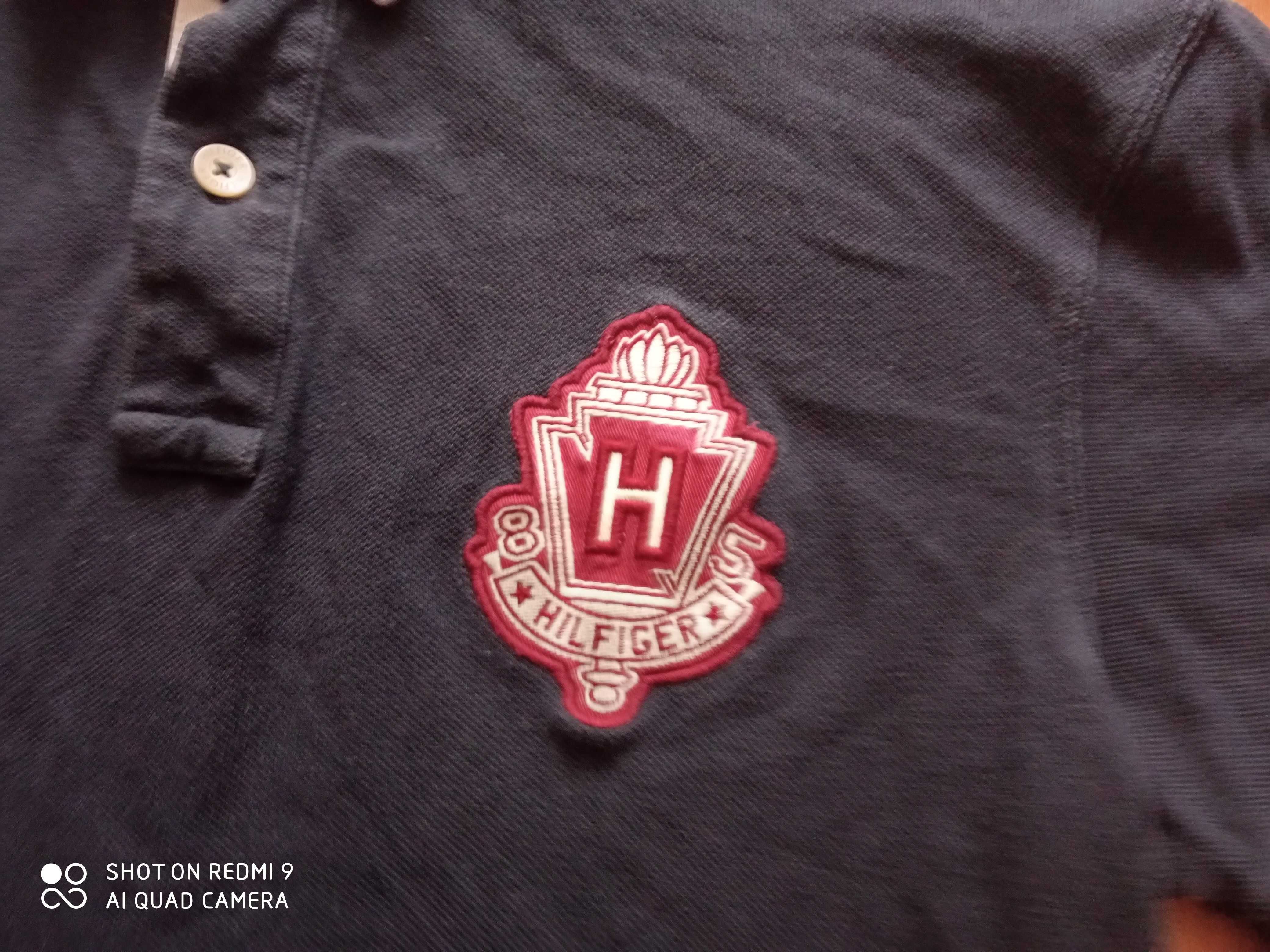 Tommy Hilfiger męska koszulka polo duże logo na piersi - M
