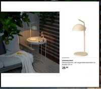 LAMPA stołowa ogrodowa IKEA SOMMARLANKE LED  baterie 45cm beżowa