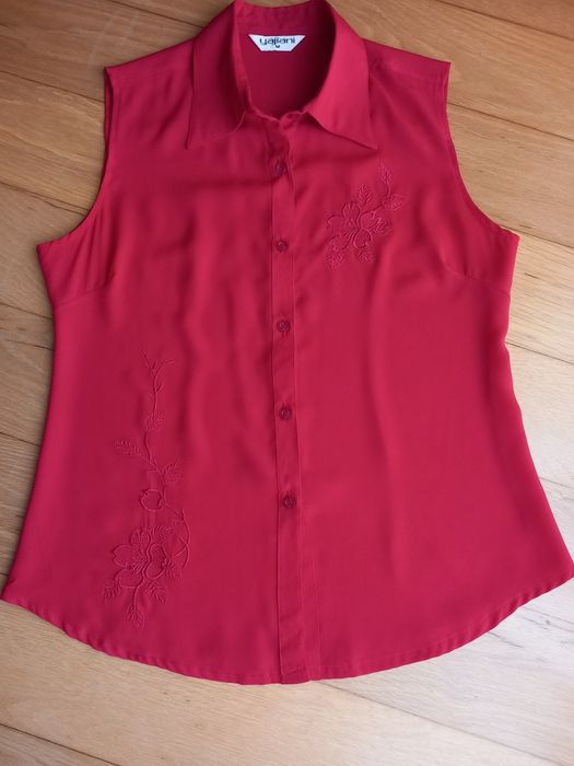 Blusa de seda com bordados, tamanho S/M