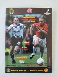 Programa de jogo Boavista Manchester United Champions league 2000/01