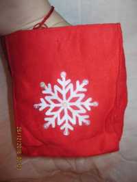декор красный снежинка белая упаковка или чехол или сумка