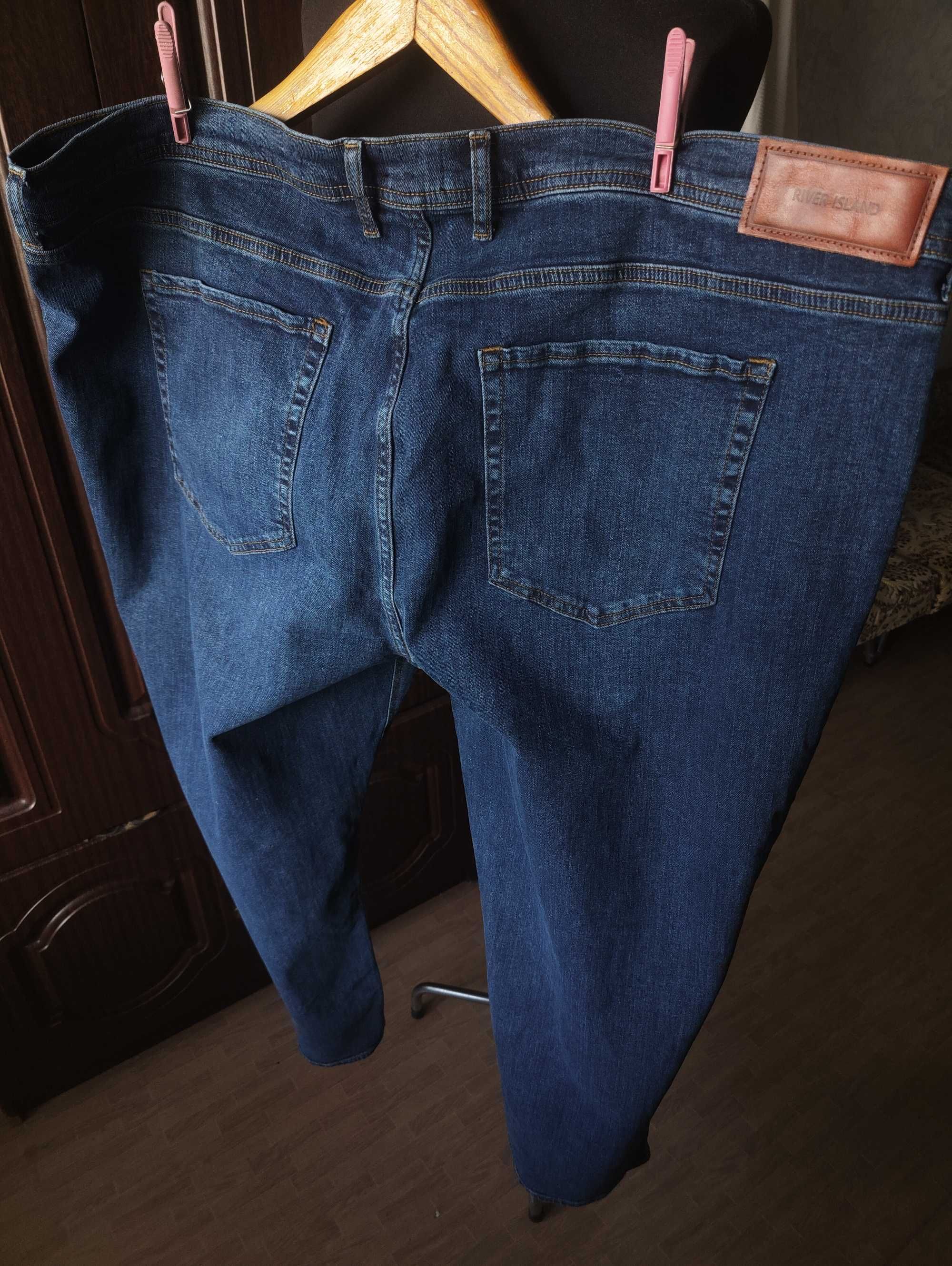 Джинсы River Island jeans United Kingdom W48 stretch mid blue.