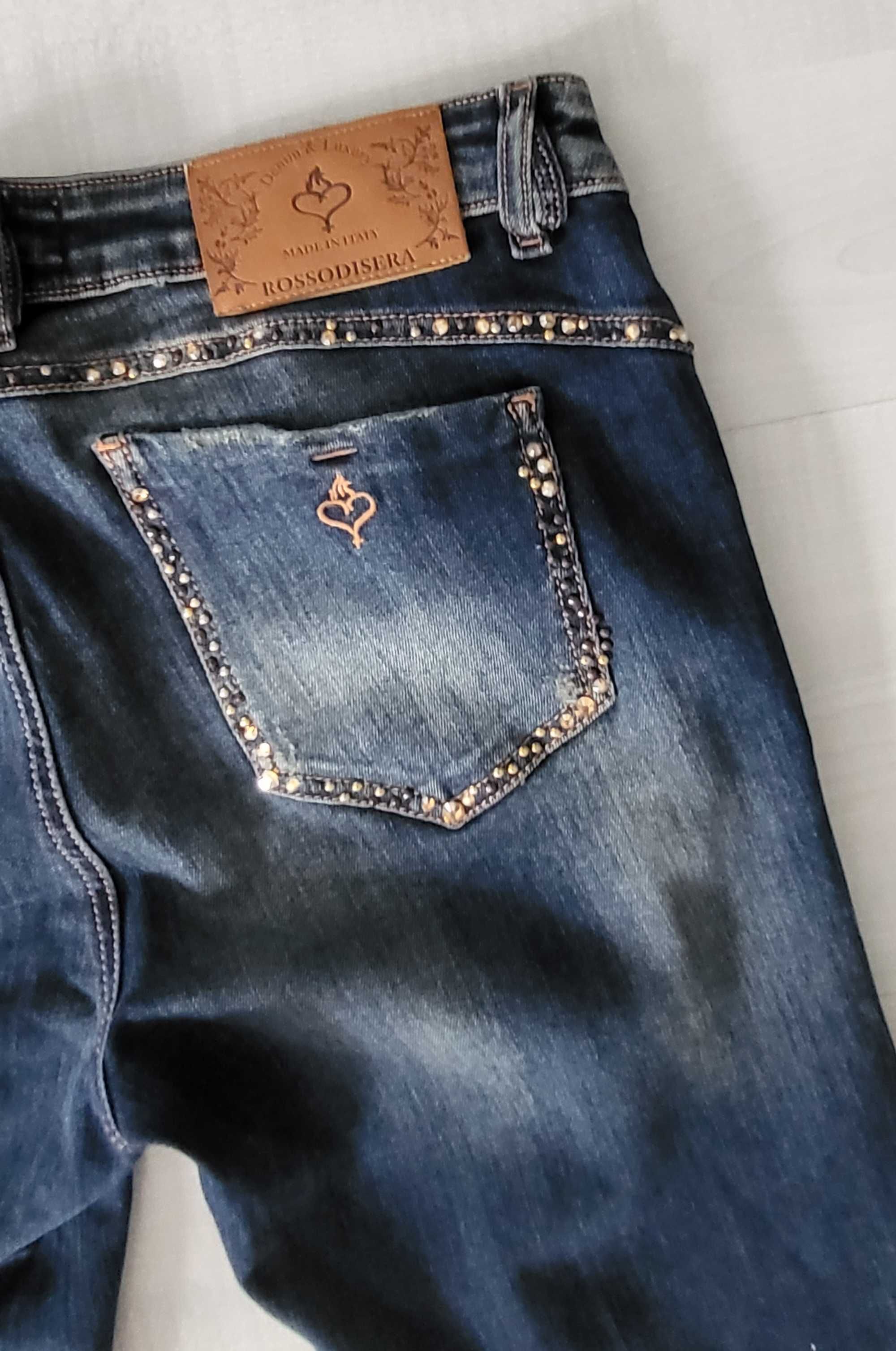 ROSSODISERA włoskie jeansy rurki roz 40-42 L