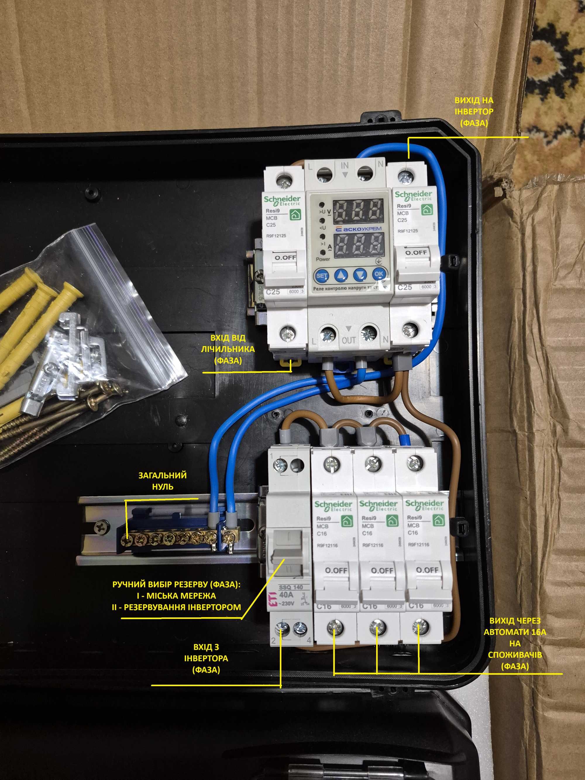 НОВИЙ! Інвертор Edecoa EM-302A (24V, 3200VA) + електрощит (1 фаза)