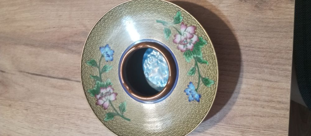 Popielnica emalia cloisonne z mosiądzu