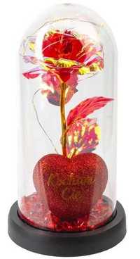 Wieczna róża szkło LED NAPIS - Serce - Kocham Cię Dzień Matki