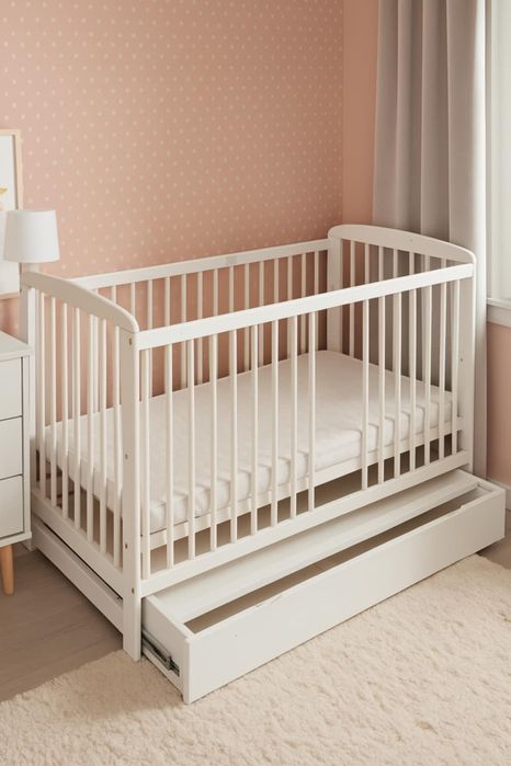 Łóżeczko z wysuwaną szufladą