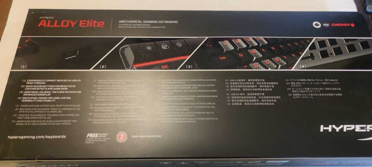 Клавіатура дротова HyperX Alloy Elite Cherry MX Red USB