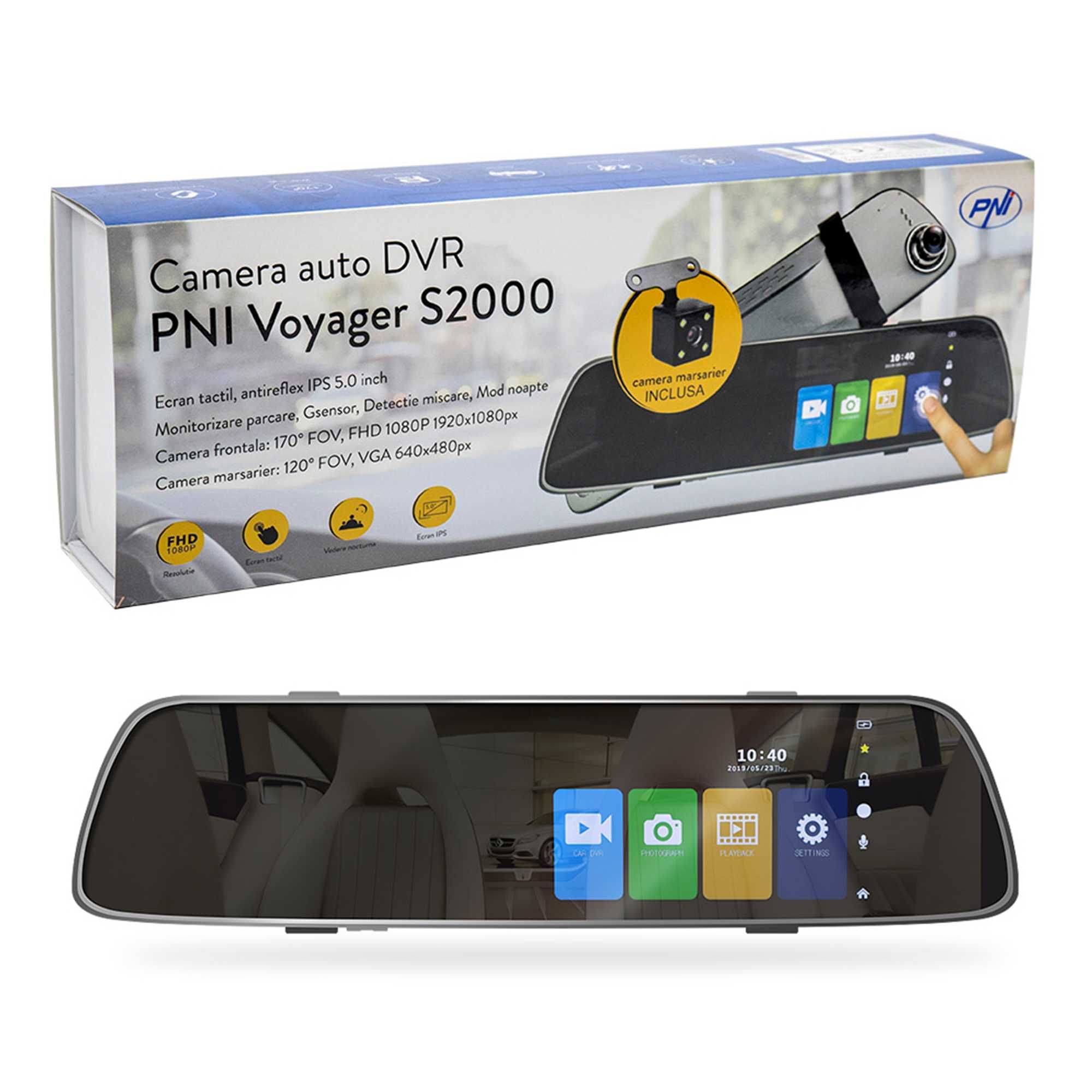 Kamera samochodowa rejestrator DVR PNI S2000 w lusterku kamera cofania