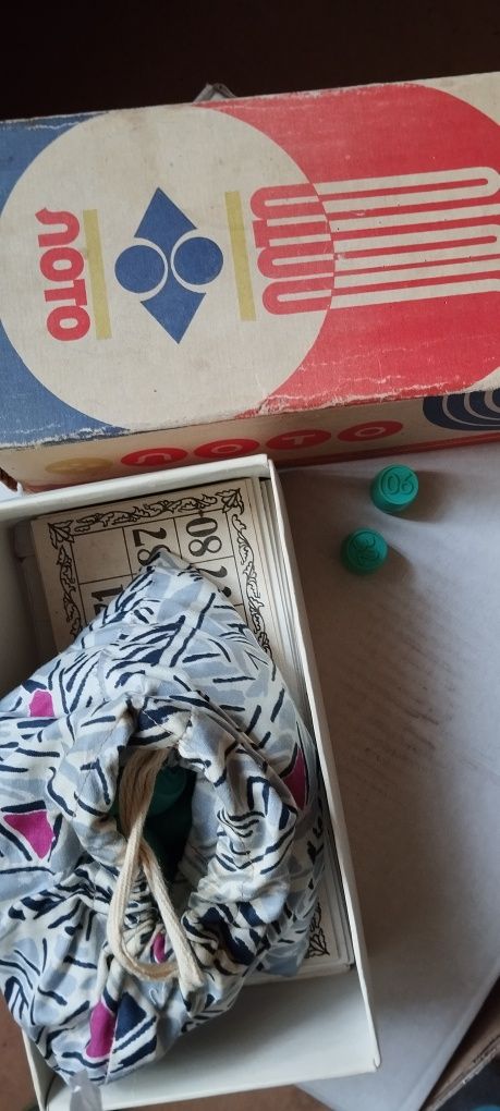 Игра Лото винтаж, ракетка для большого тенниса,  домин