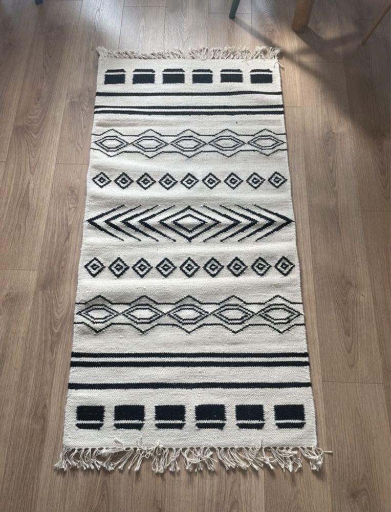 Nowy dywan wełniany, kilim w stylu boho, etno 80x150