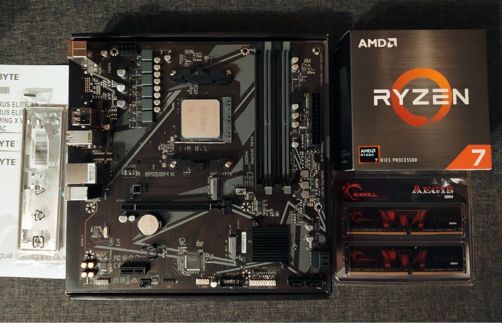 Ryzen 7 5700X +B550+ 16Gb DDR4 G.Skill Gigabyte комплект s-AM4