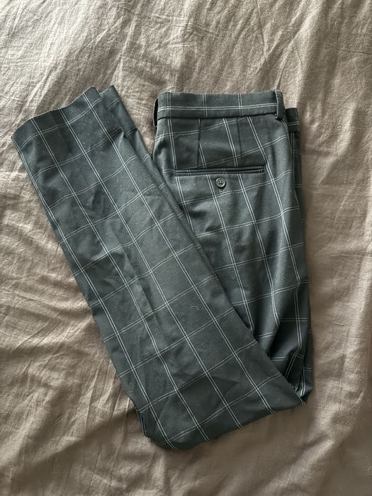 eleganckie spodnie w kratę męskie