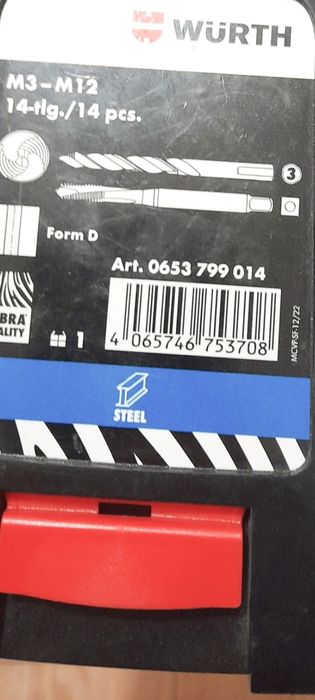 Zestaw gwintowników i wierteł SMART STEP M3-M12 Wurth 13-elem