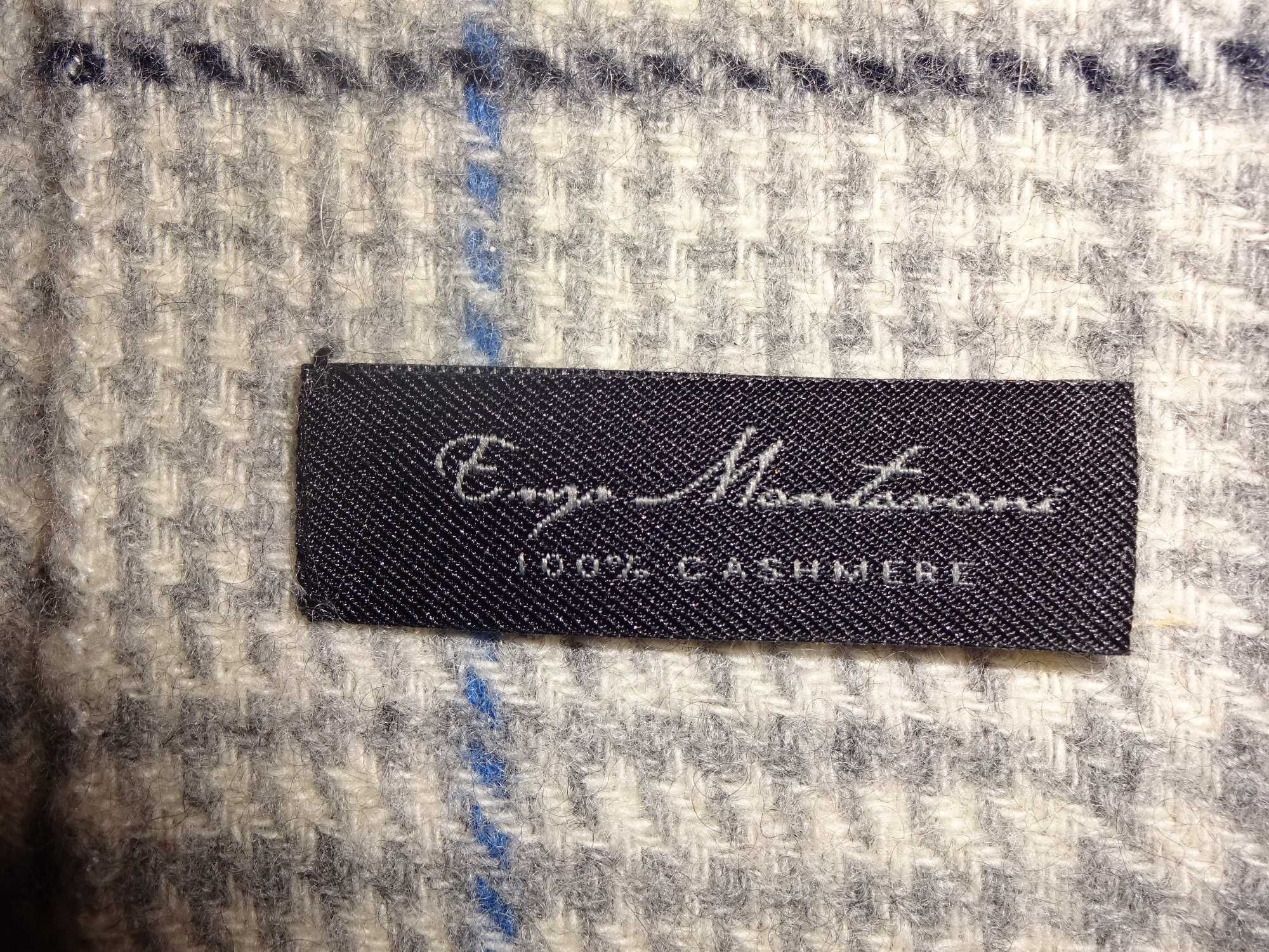 ENZO MONTANARI 100% cashmere oryg. kaszmirowy szary szal szalik LUX