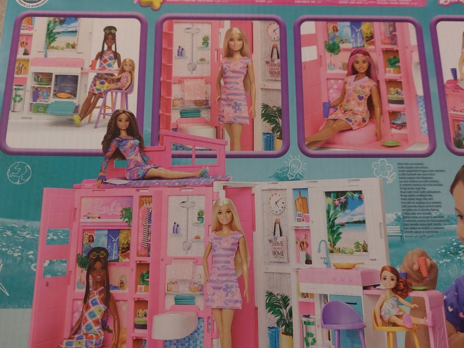 Duży Domek dla lalek Barbie 66 cm + lalka zestaw
