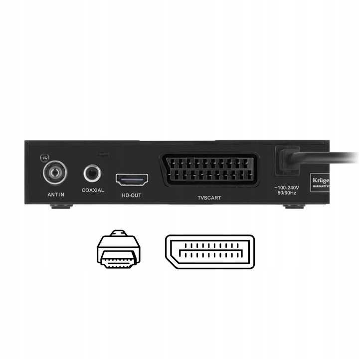 Tuner dvb-t2 h.265 hevc kruger&matz HDMI SCART PVR EPG USB dekoder