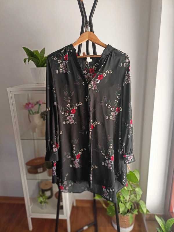 Piękna koszulowa sukienka floral print plus size
