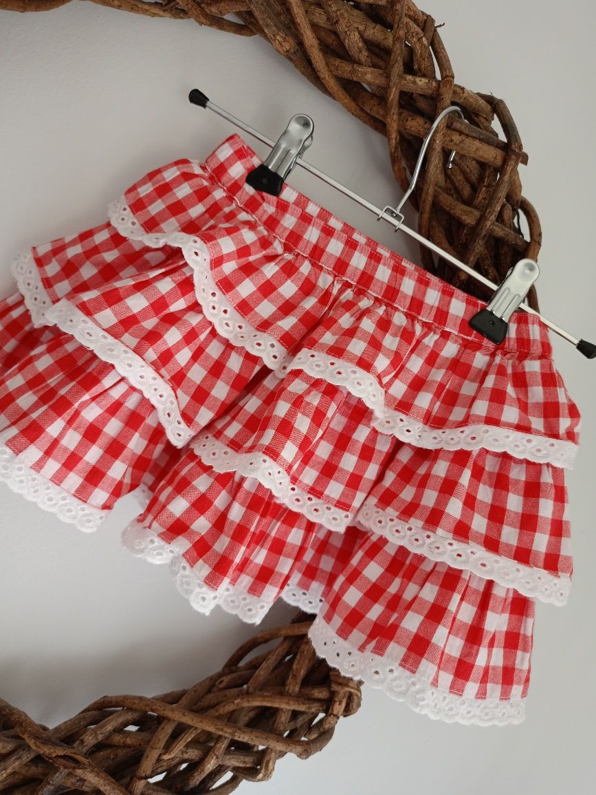 Mothercare dziewczęca spódnica w kratkę falbany rozmiar 6-9mies