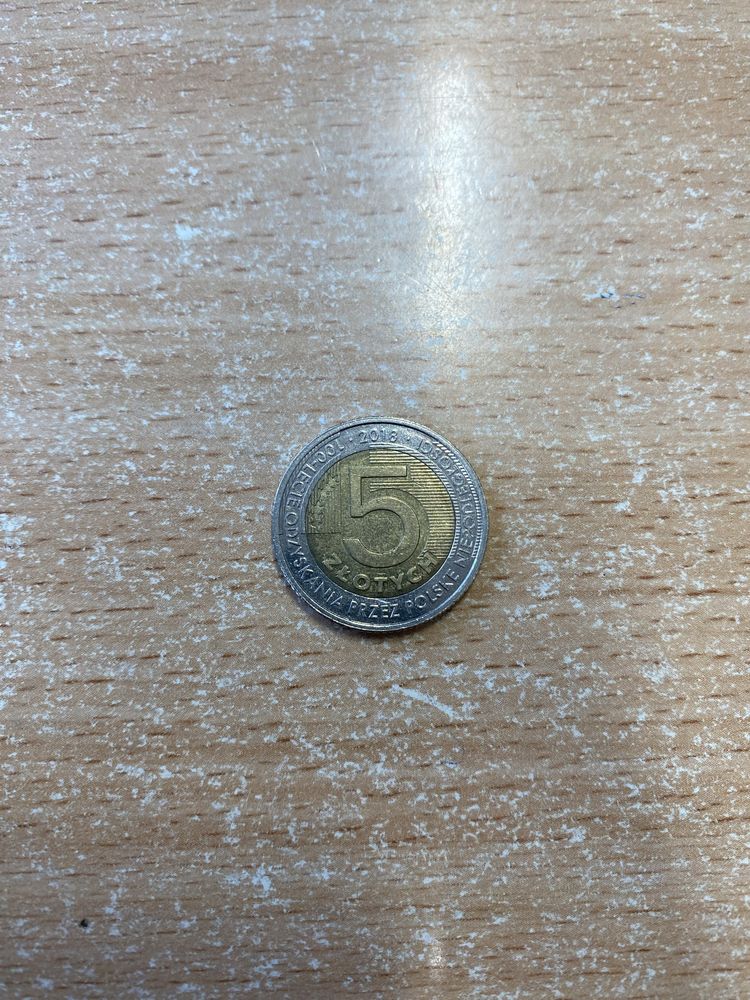 dwie monety 5-zlotowe z 2018 w 100 lat Niepodleglosci
