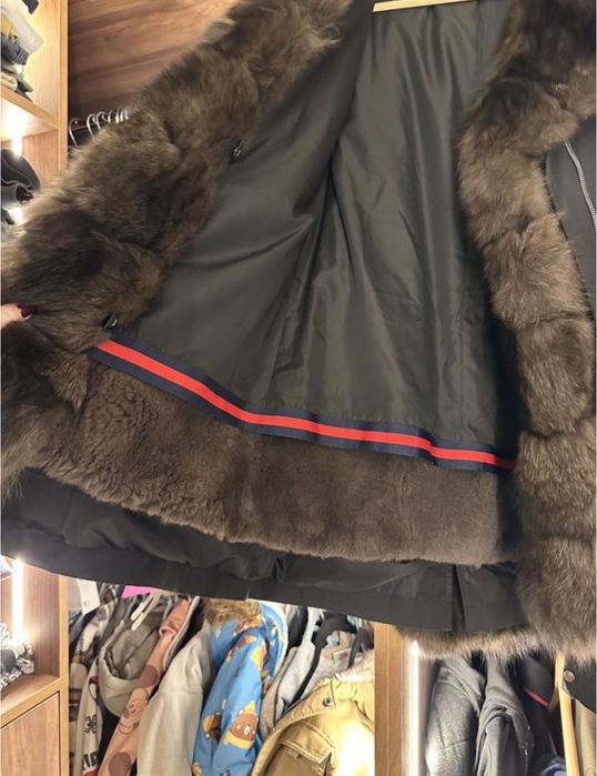 Парка зимова з натуральним хутром розмір XS -S - M