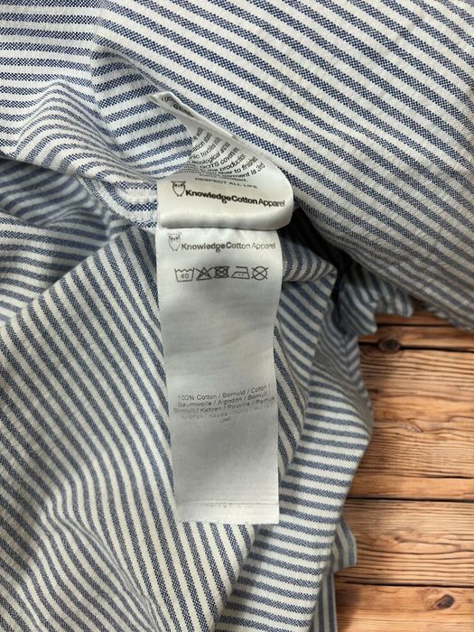 Knowledge Cotton Apparel roz. M męska koszula w paski ze stójką