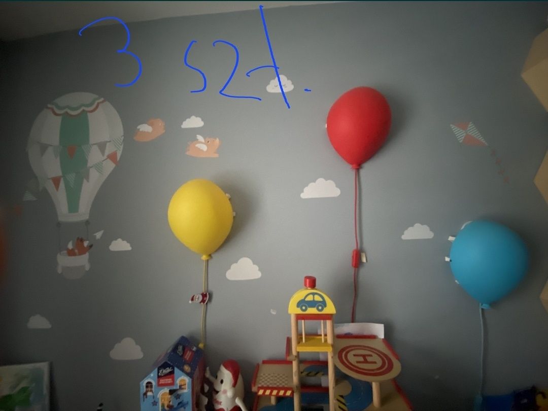 Lampy balony 3 szt. Wiszące