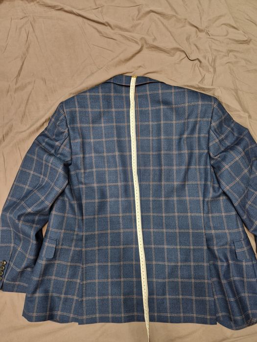 Marynarka Lancerto 176/108, 80% wełny, granat czerowo-szara krata L/XL