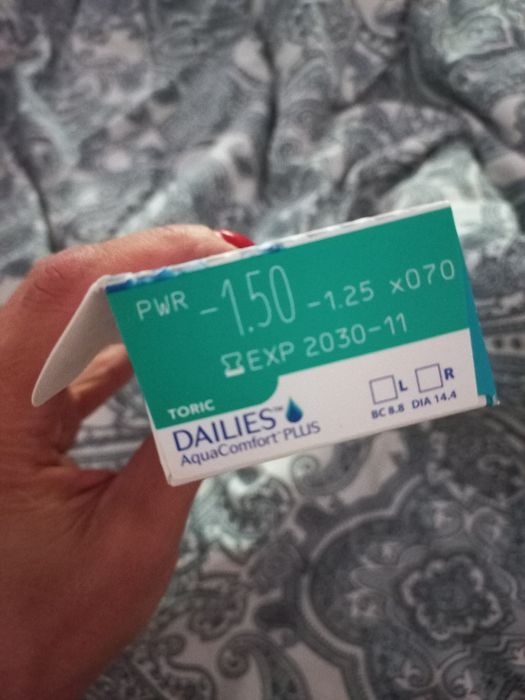 Soczewki Dailies Plus Aqua Toric -1.5 -1.25×070