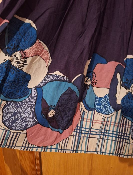 Spódnica, wiosna/lato, fiolet, kwiaty, Quiosque, r. 38